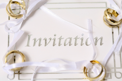 Picture of Wedding Invitation and Wedding Rings